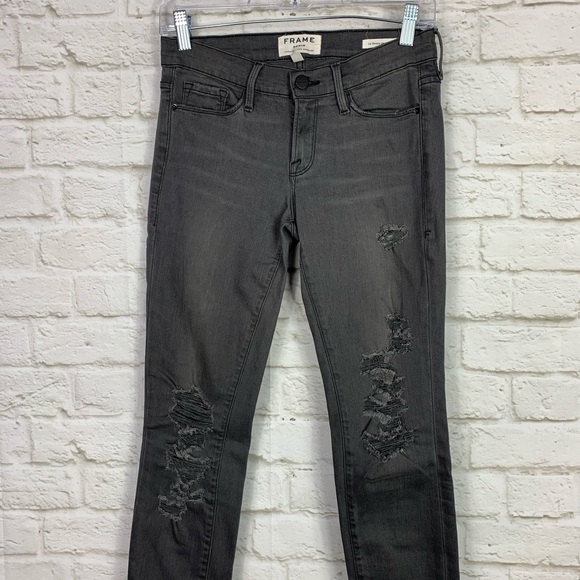 Frame Le Skinny De Jeanne Distressed Skinny Jeans - Picture 3 of 8